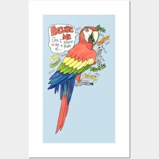 Hungry Scarlet Macaw Posters and Art